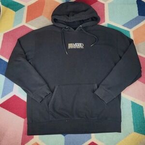 Vans Off The Wall Hoodie Black USA Flag Logo Pullover Sweatshirt Size Medium